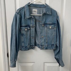 Zara Women's Puffed Sleeved Jean Jacket